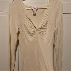 Candies long sleeve form fitted vneck sweater